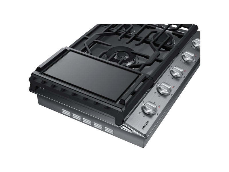 Surface de cuisson à gaz intelligente Samsung de 30 po à 5 brûleurs - acier inoxydable - NA30N6555TS/AA | Samsung 30 5-Burner Smart Gas Cooktop - Stainless Steel - NA30N6555TS…