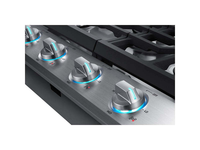 Surface de cuisson à gaz intelligente Samsung de 30 po à 5 brûleurs - acier inoxydable - NA30N6555TS/AA | Samsung 30 5-Burner Smart Gas Cooktop - Stainless Steel - NA30N6555TS…