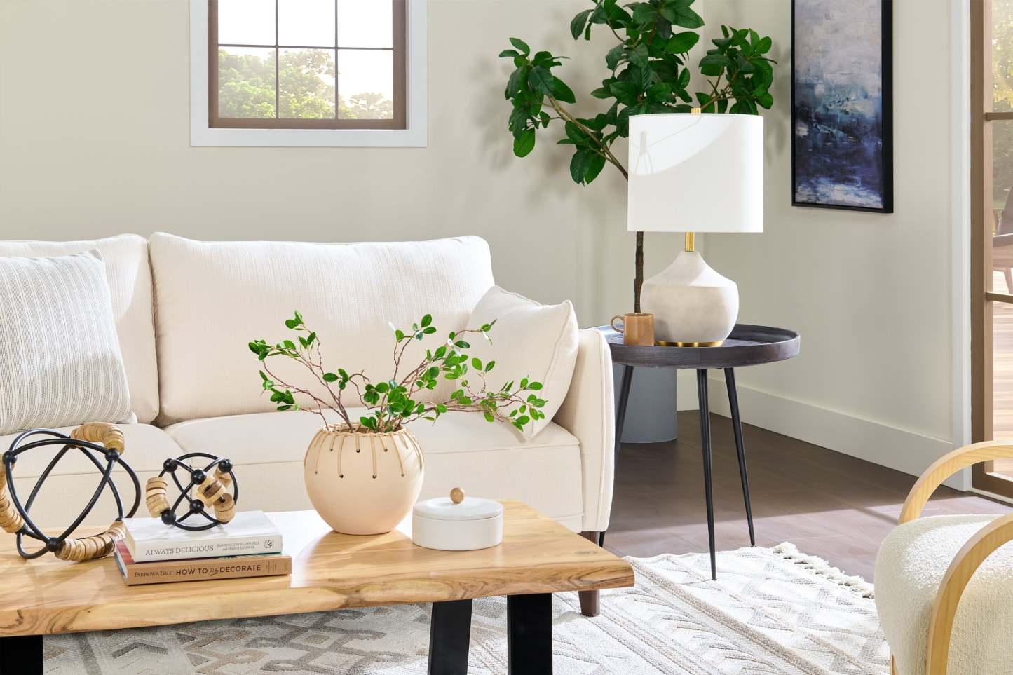 Table d'appoint ronde Nashik 24 po - Gris-brun