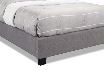 Lit rembourré Naya en tissu gris, capitonné - King Size | Lit rembourré Naya en tissu gris capitonné - format très grand lit
