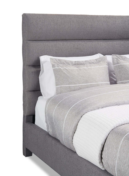 Lit rembourré Naya en tissu gris, capitonné - King Size | Lit rembourré Naya en tissu gris capitonné - format très grand lit