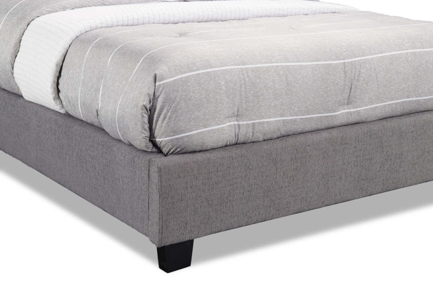 Lit rembourré Naya en tissu gris, capitonné - Queen Size | Lit rembourré Naya en tissu gris capitonné - format grand lit