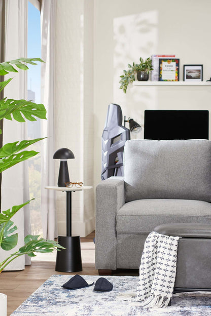 Lampe de table portative intérieure/extérieure moderne en acrylique de 11 po en hêtre avec port USB - Noir | Lampe de table pour l'intérieur et pour l'extérieur moderne portable Hêtre de 11 po en acrylique avec port USB - noire