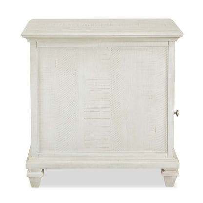 Table de fauteuil traditionnelle Newman de 18 po avec rangement - pin blanc albâtre