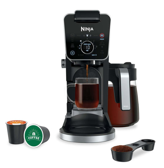 Système de café spécialisé Ninja DualBrew Pro, cafetière à portion individuelle, à dosette et 12 tasses - CFP301C | Système d'infusion de spécialité DualBrew Pro de Ninja, portion individuelle, capsule et cafetière filtre de 12 tasses - CFP301C | NJCFP301
