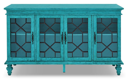 Rigolet 60 4-Door Accent Cabinet - Blue|Armoire décorative Rigolet de 60 po avec 4 portes - bleue