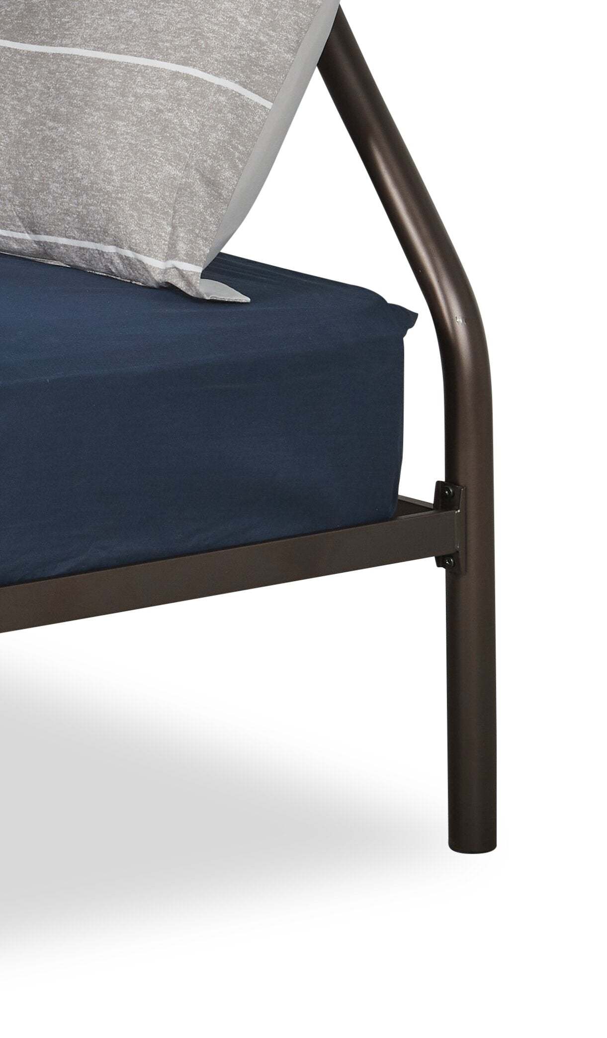 Lit superposé Noah avec échelle et garde-corps pour enfants, métal, bronze foncé - simple/double | Lits superposés Noah en métal pour enfants avec échelle et garde-corps, bronze foncé - simple et double