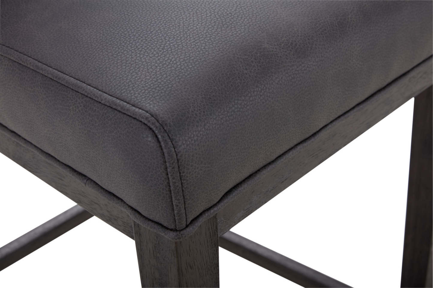 Tabouret à hauteur de comptoir Quinn avec tissu en cuir végétalien - Gris | Tabouret Quinn de hauteur comptoir en tissu de cuir végétalien - gris