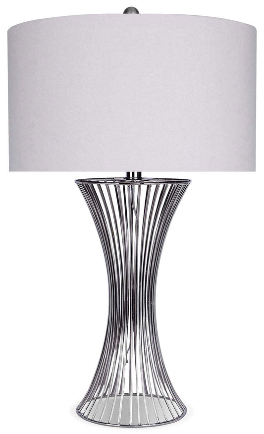 Lampe de table de style cage en nickel