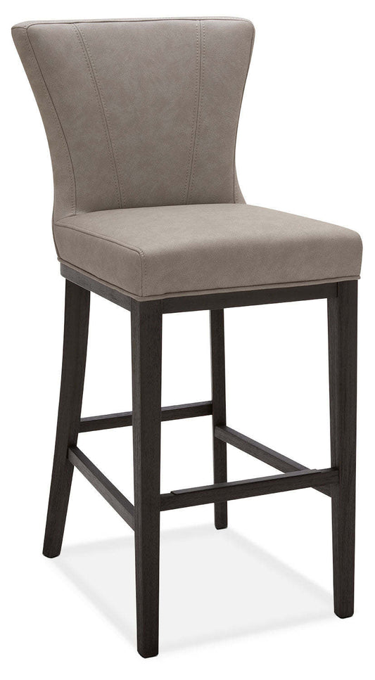 Quinn Barstool with Vegan Leather Fabric - Taupe | Tabouret bar Quinn en tissu de cuir végétalien - taupe