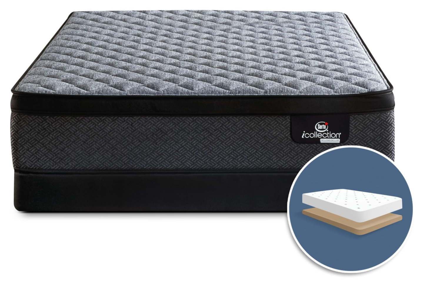 Serta® iCollection® Alonso Extra-Firm Euro-Top Low-Profile Mattress Set|Ensemble matelas très ferme à Euro-plateau à profil bas Alonso iCollection de Serta pour grand lit