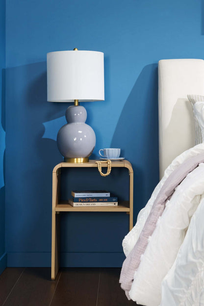 Lampe de table Giada de Kort & Co. de 26,75 po en céramique, grise et dorée