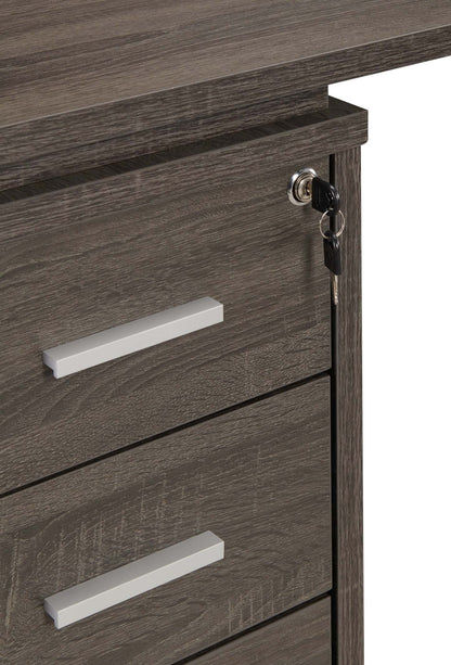 Bureau d'angle pliable Oliver 60 avec rangement et ports USB - Gris|Bureau en coin pliable Oliver de 60 po avec rangement et ports USB - gris