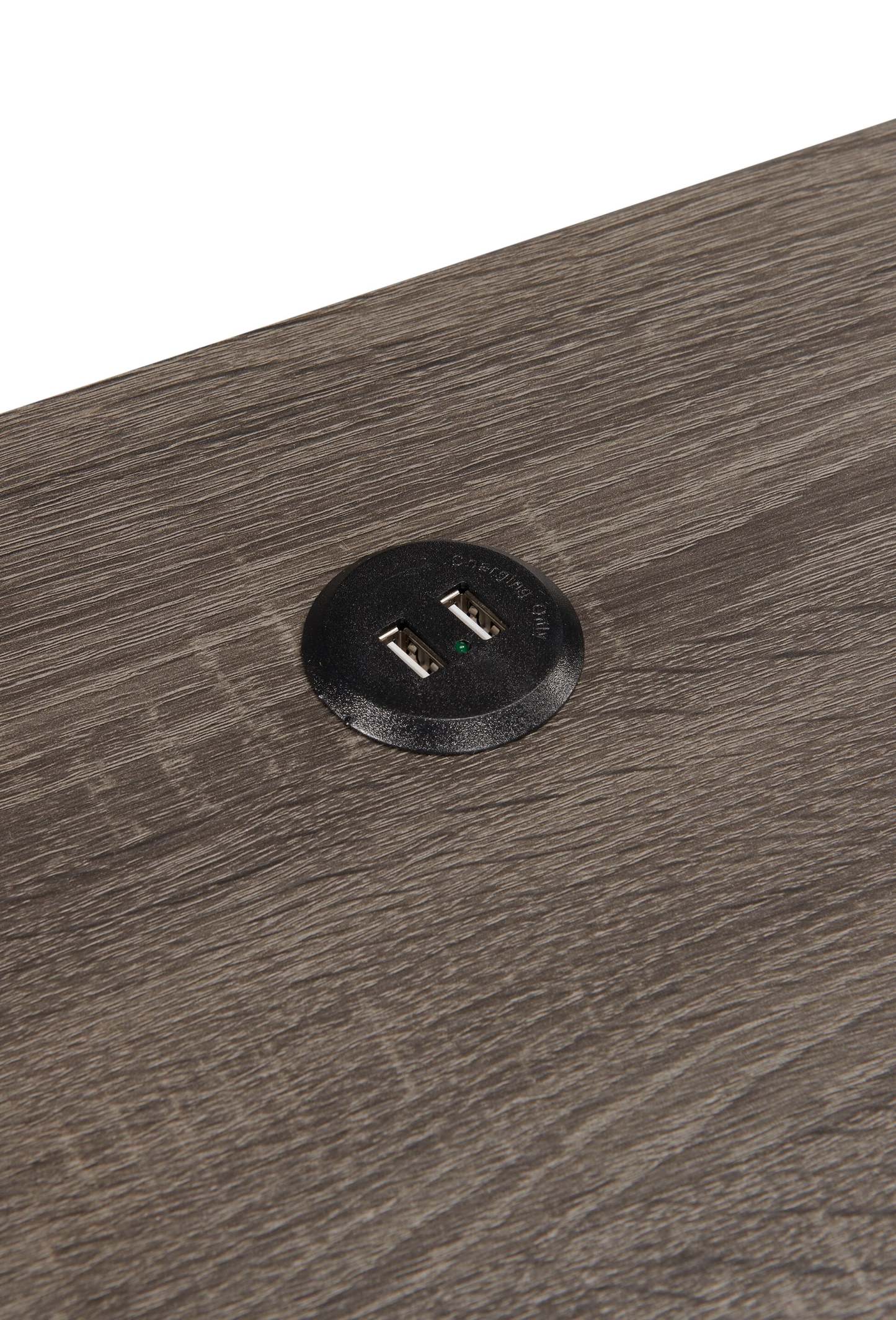 Bureau d'angle pliable Oliver 60 avec rangement et ports USB - Gris|Bureau en coin pliable Oliver de 60 po avec rangement et ports USB - gris