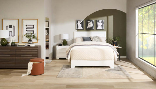 Table de nuit Olivia à 2 tiroirs, 23,5 L x 25,2 H, fabriquée au Canada - Blanc | Table de nuit Olivia de 23,5 po (L) x 25,2 po (H) à 2 tiroirs, fabriquée au Canada - blanche