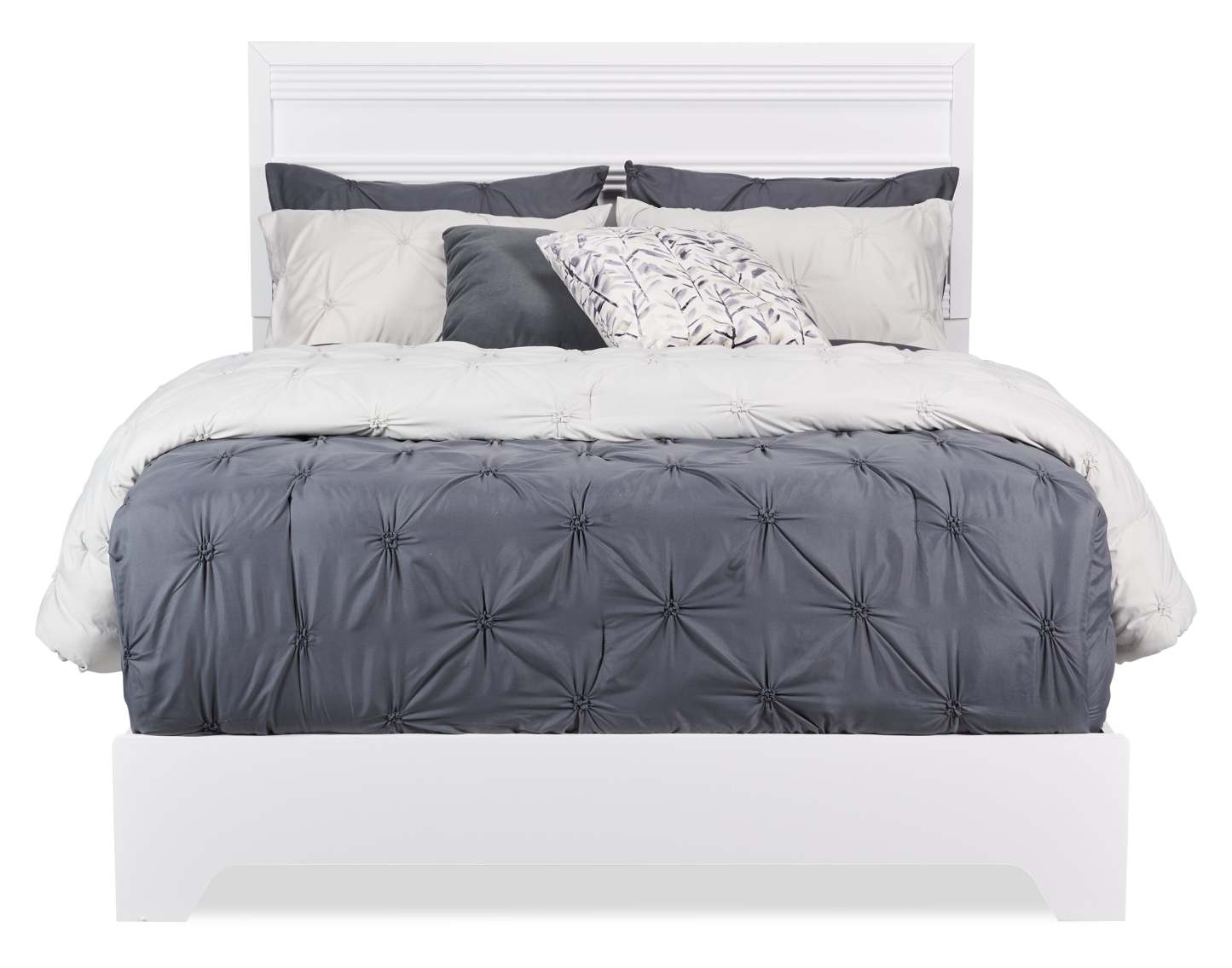 Olivia 6pc Bedroom Set with Bed, Dresser, Mirror & Nightstand, Made in Canada, White - Queen Size | Ensemble de chambre à coucher Olivia 6 pièces fabriqué au Canada avec lit, commode, miroir et table de nuit, blanc - format grand lit