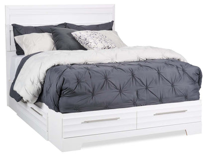 Olivia 6pc Bedroom Set with Storage Bed, Dresser, Mirror & Nightstand, Made in Canada, White - Queen Size | Ensemble de chambre à coucher Olivia 6 pièces avec lit de rangement, commode, miroir et table de nuit, fabriqué au Canada, blanc - taille queen