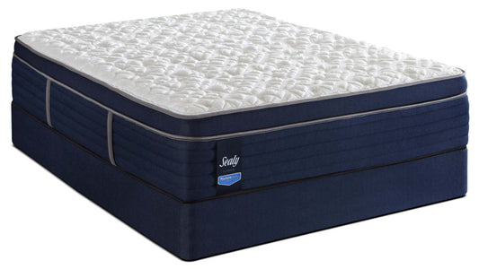 Sealy Posturepedic Ultimate Mayflower Medium Euro-Top Low-Profile Split Queen Mattress Set|Ensemble semi-ferme Euro-plateau divisé profil bas Mayflower Posturepedic Ultimate Sealy pour lit queen