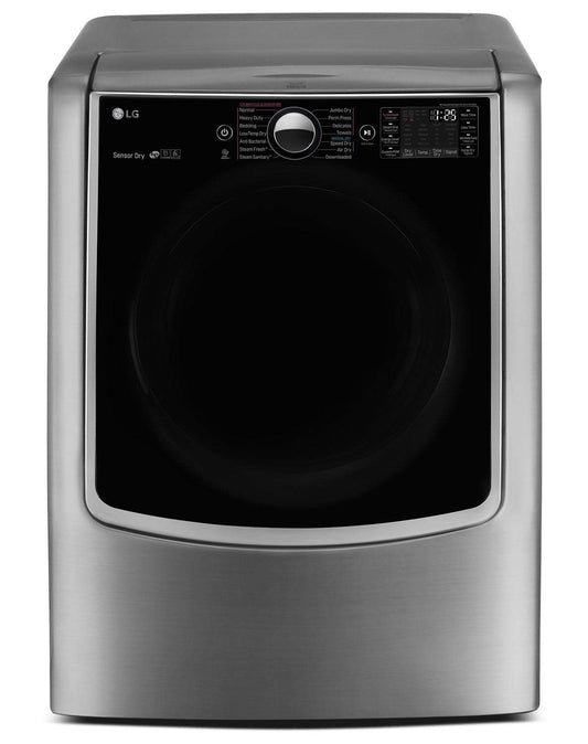 LG 9,0 pi³ Sécheuse à gaz à la vapeur SteamDryerMC LG à énorme capacité de 9,0 pi³ - acier graphite