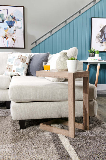 Orrie 11.75 C-Shaped Chairside Table - Taupe|Table de fauteuil Orrie de 11,75 po en forme de C - taupe