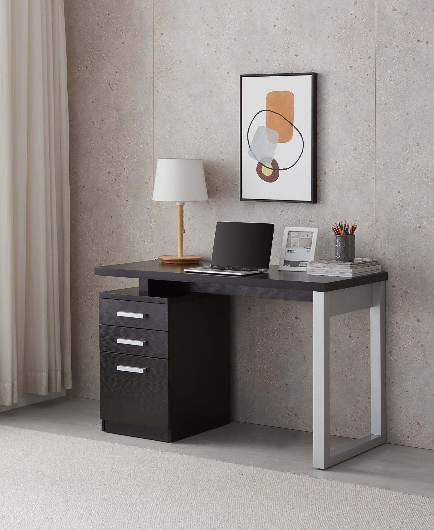 Bureau réversible Oscar 47 avec rangement - Espresso|Bureau réversible Oscar de 47 po avec rangement - espresso