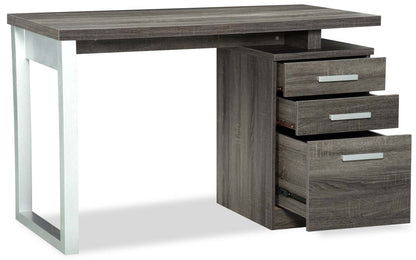 Bureau réversible Oscar 47 avec rangement - Gris|Bureau réversible Oscar de 47 po avec rangement - gris