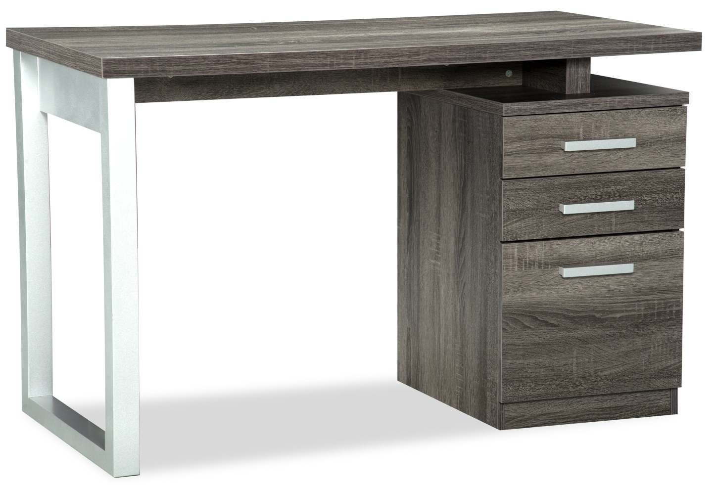 Bureau réversible Oscar 47 avec rangement - Gris|Bureau réversible Oscar de 47 po avec rangement - gris