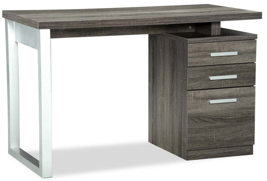 Bureau réversible Oscar 47 avec rangement - Gris|Bureau réversible Oscar de 47 po avec rangement - gris