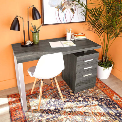 Bureau réversible Oscar 47 avec rangement - Gris|Bureau réversible Oscar de 47 po avec rangement - gris