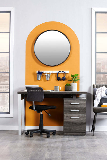 Bureau réversible Oscar 47 avec rangement - Gris|Bureau réversible Oscar de 47 po avec rangement - gris