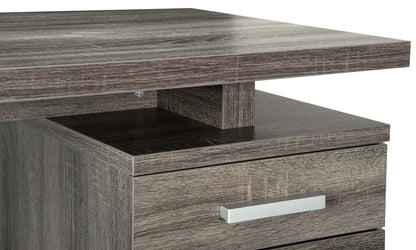 Bureau réversible Oscar 47 avec rangement - Gris|Bureau réversible Oscar de 47 po avec rangement - gris