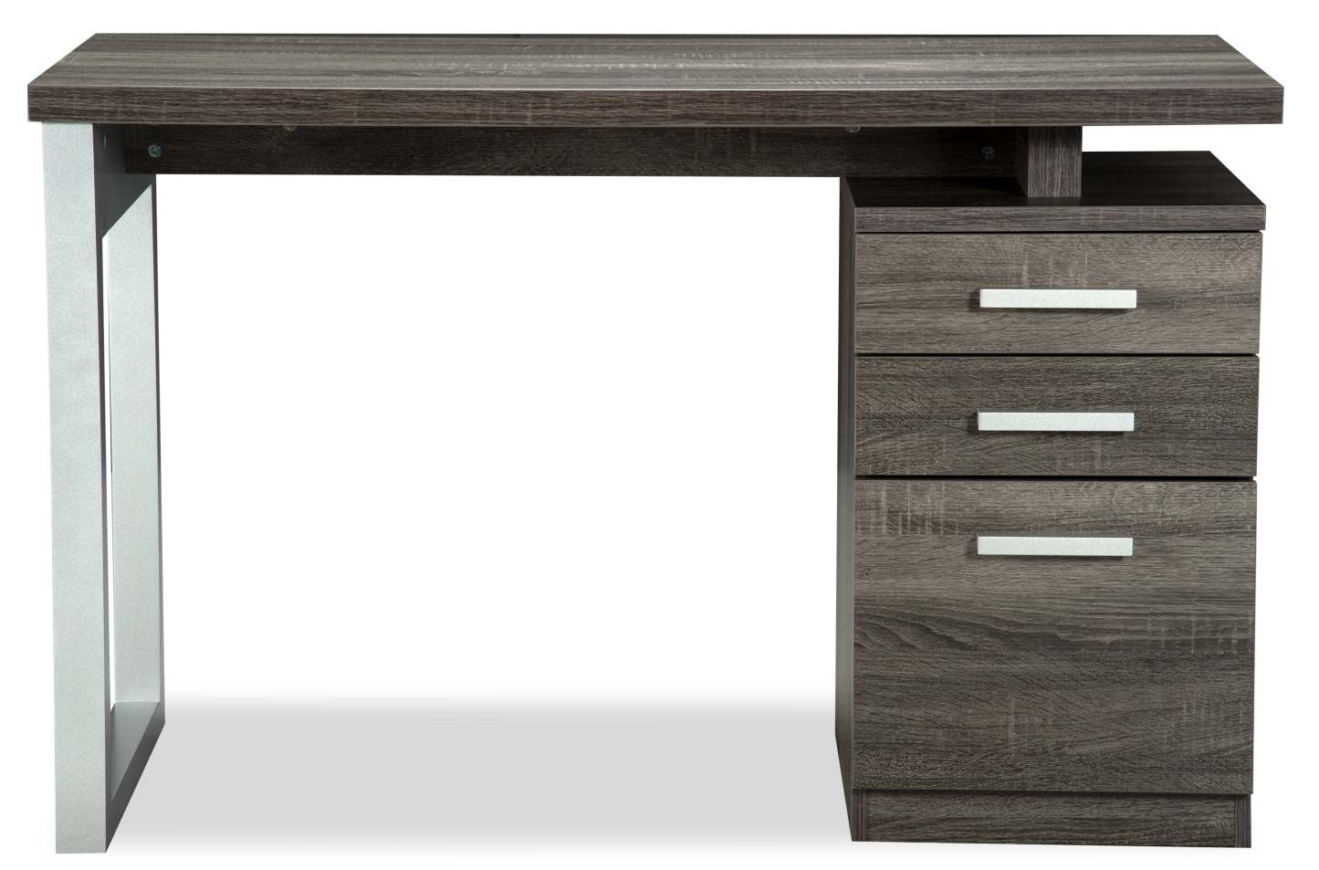 Bureau réversible Oscar 47 avec rangement - Gris|Bureau réversible Oscar de 47 po avec rangement - gris
