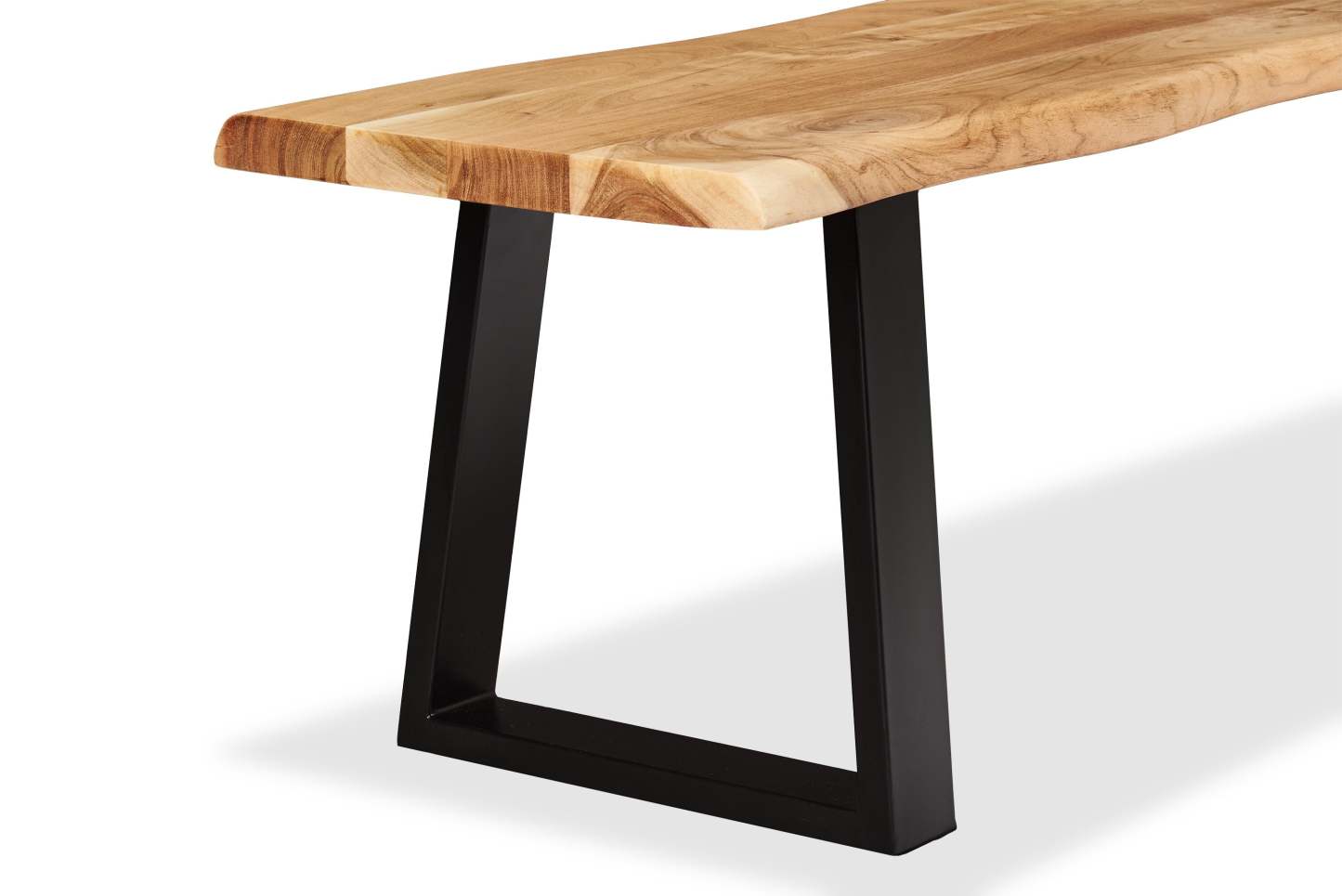 Banc de salle à manger Oskar, bois d'acacia et métal, 70 W - Naturel et noir | Banc de salle à manger Oskar de 70 po (L) en acacia et métal - naturel et noir