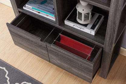 Bibliothèque Oscar Owen 36 avec tiroir et 6 étagères - Gris|Bibliothèque Oscar Owen de 36 po avec tiroir et 6 tablettes - grise