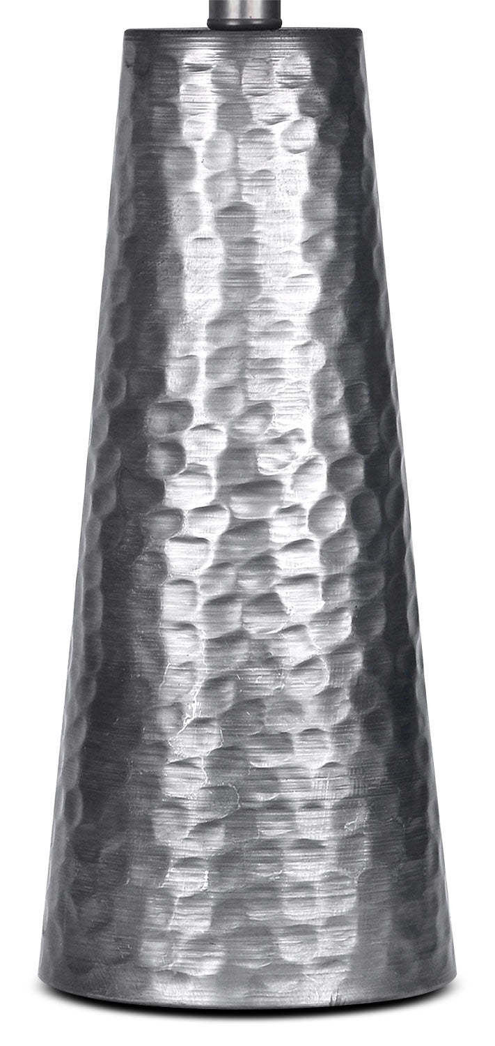 26 Lampe de table vintage en métal martelé|Lampe de table rétro de 26 po en métal martelé