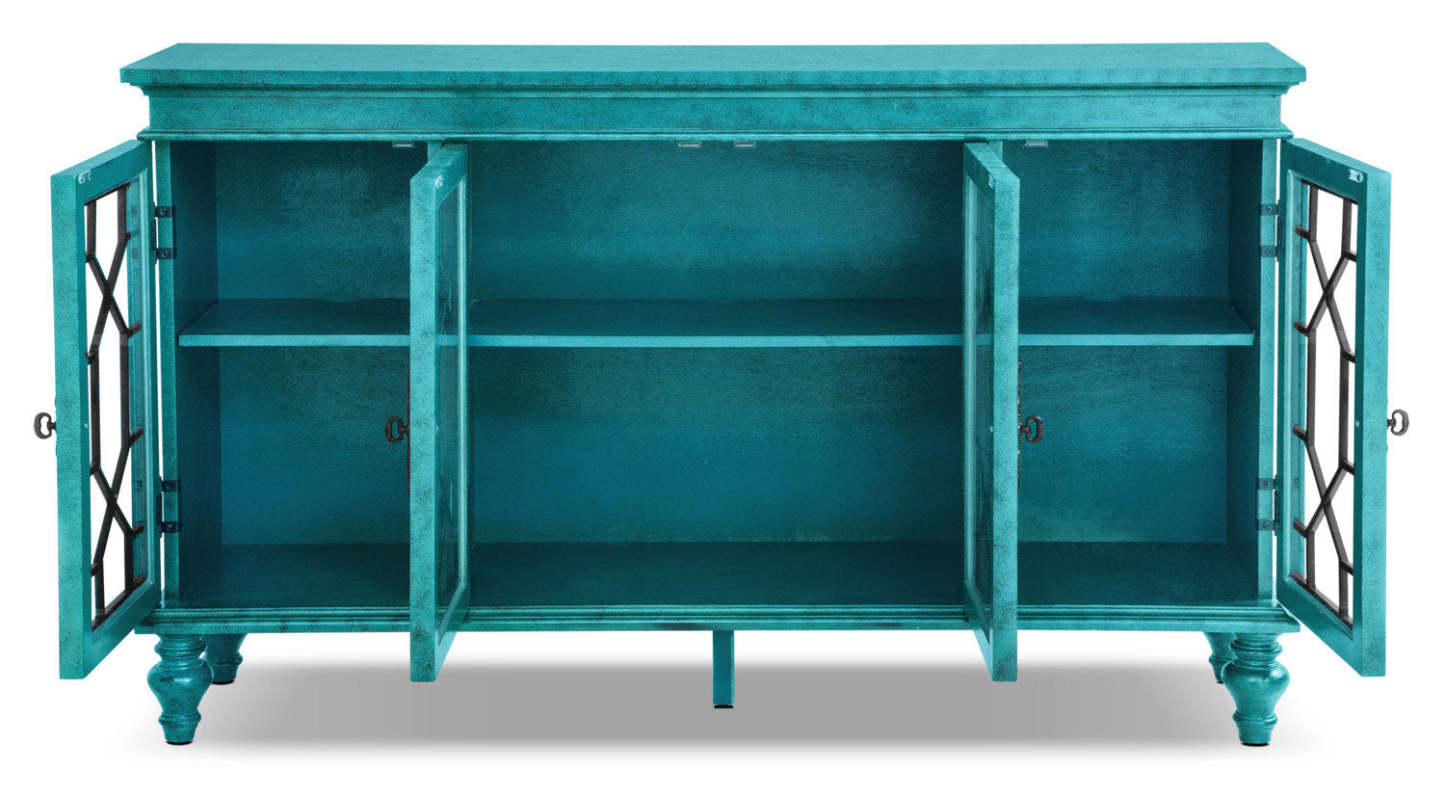 Rigolet 60 4-Door Accent Cabinet - Blue|Armoire décorative Rigolet de 60 po avec 4 portes - bleue