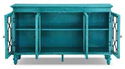 Rigolet 60 4-Door Accent Cabinet - Blue|Armoire décorative Rigolet de 60 po avec 4 portes - bleue