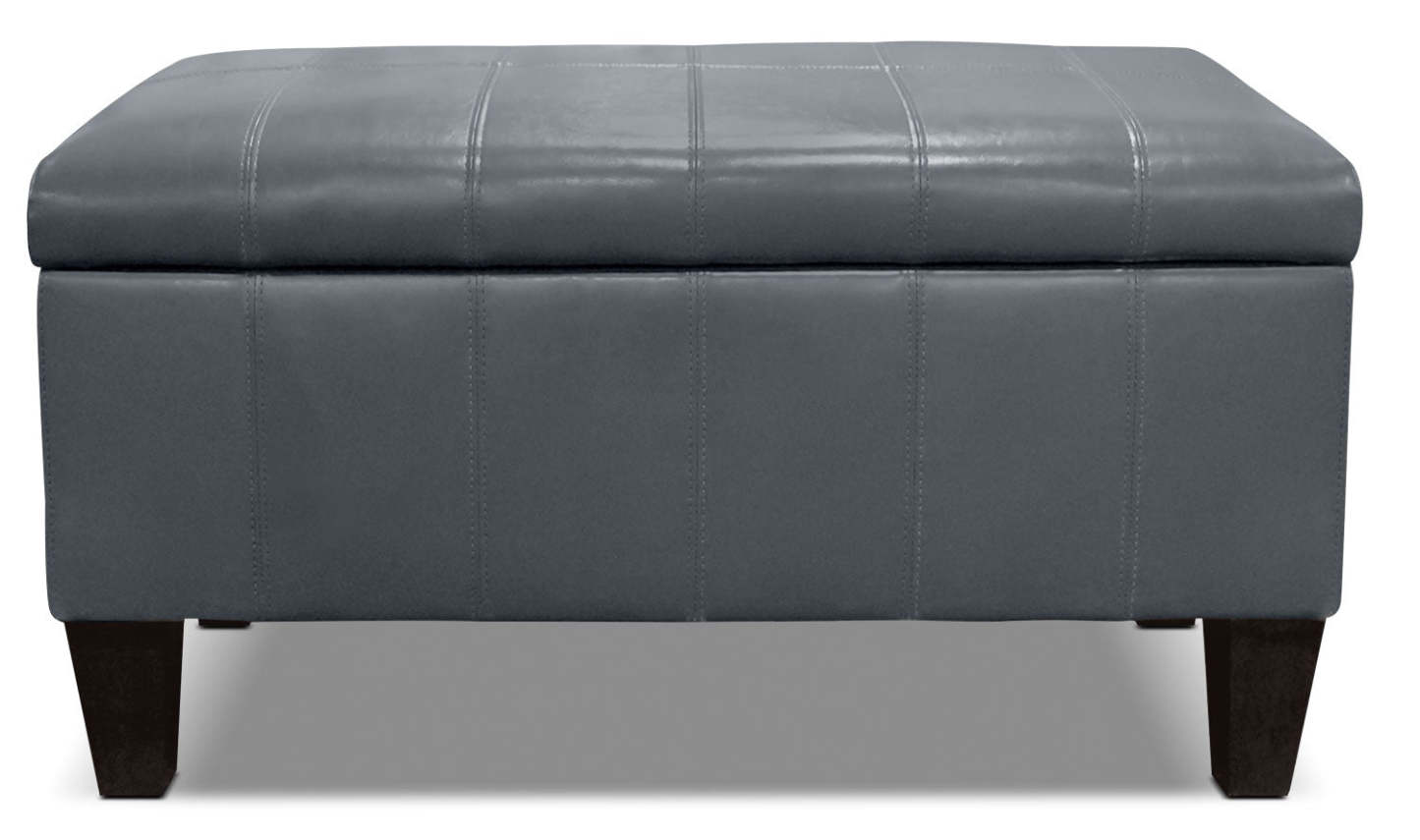 Jackson 40 Storage Ottoman - Grey Faux Leather|Pouf de rangement Jackson de 40 po - similicuir gris