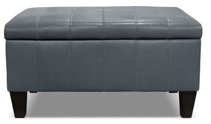 Jackson 40 Storage Ottoman - Grey Faux Leather|Pouf de rangement Jackson de 40 po - similicuir gris