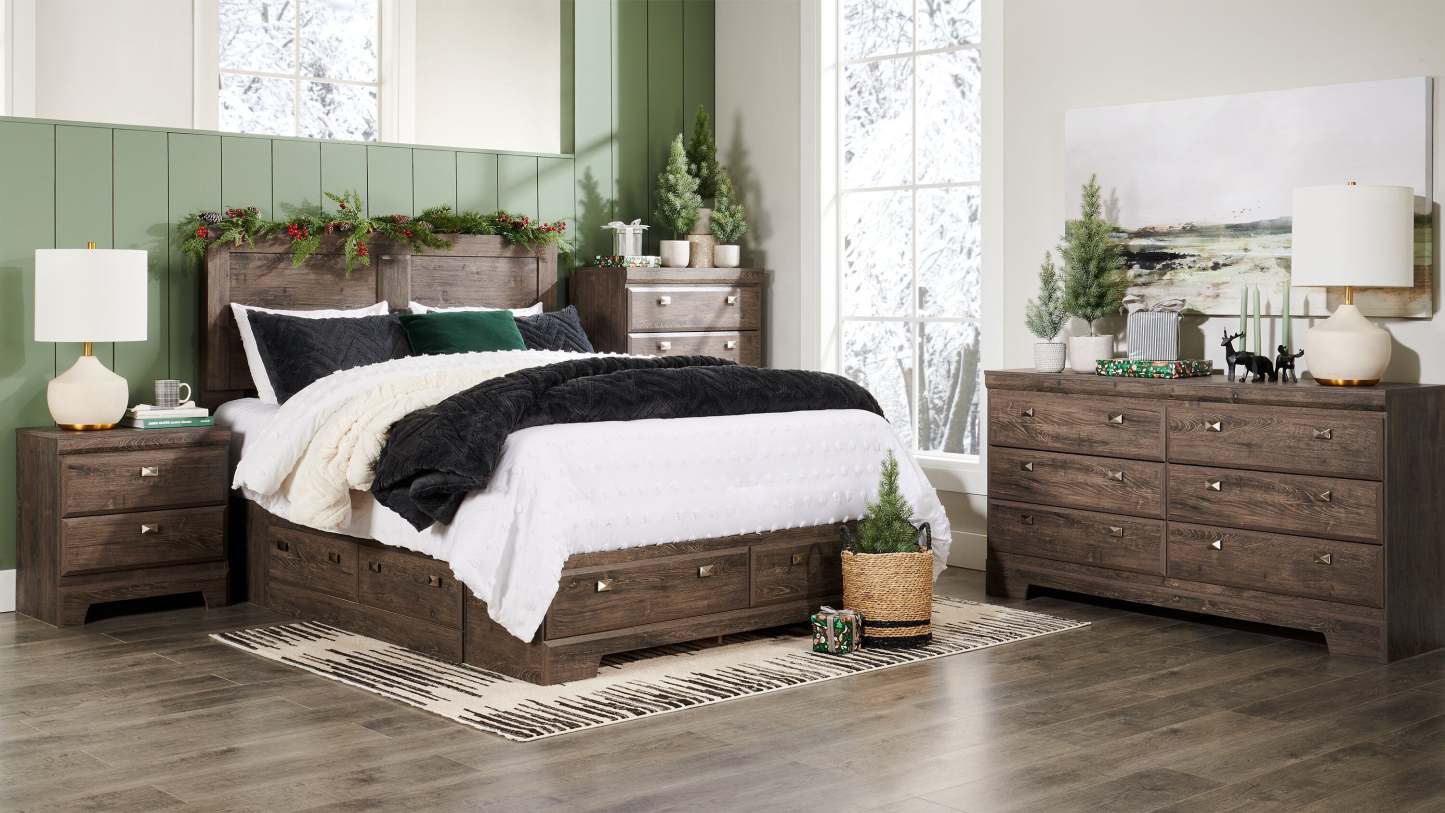 Tilda 3-Piece Full/Queen Comforter Set - Charcoal | Ensemble d'édredon Tilda 3 pièces pour lit double ou grand lit - anthracite