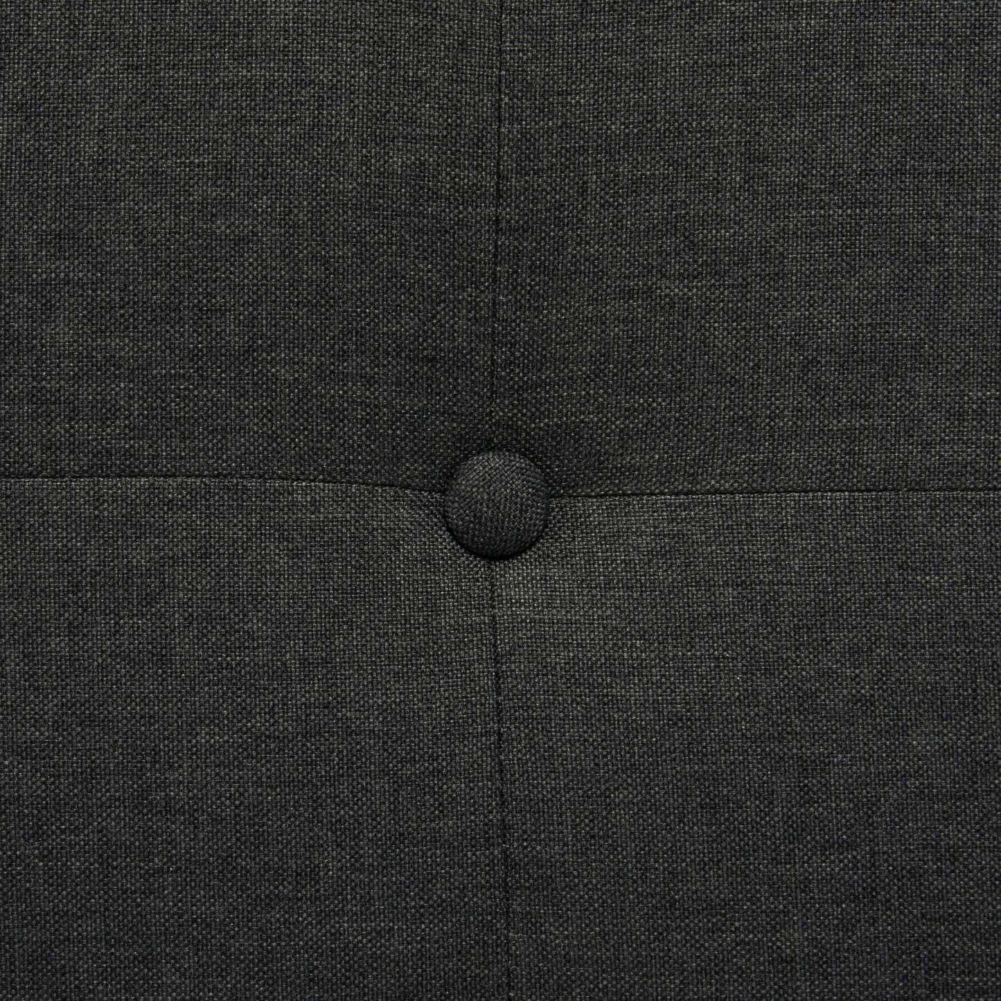 Page Lit rembourré en tissu d'apparence lin anthracite, capitonné avec boutons - King Size | Lit rembourré Page en tissu d'apparence lin anthracite avec capitonnage à boutons - format très grand lit