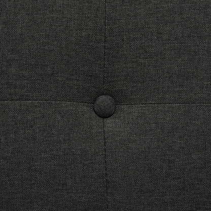 Page Lit rembourré en tissu d'apparence lin anthracite, capitonné avec boutons - King Size | Lit rembourré Page en tissu d'apparence lin anthracite avec capitonnage à boutons - format très grand lit