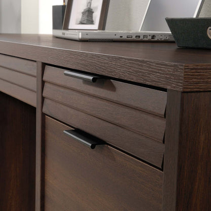 Bureau bahut Palo Alto de 59,13 po de qualité commerciale à 6 tiroirs - acajou