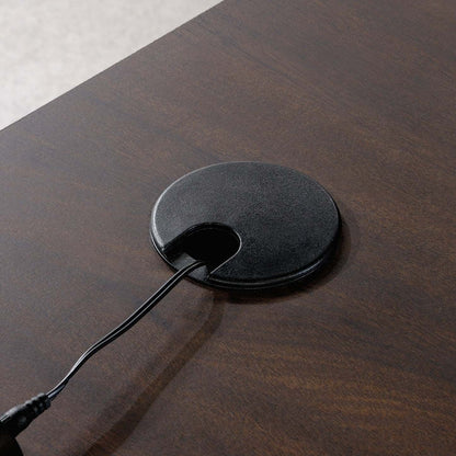 Bureau en forme de L Palo Alto de 59,13 po de qualité commerciale à 3 tiroirs avec armoire - acajou