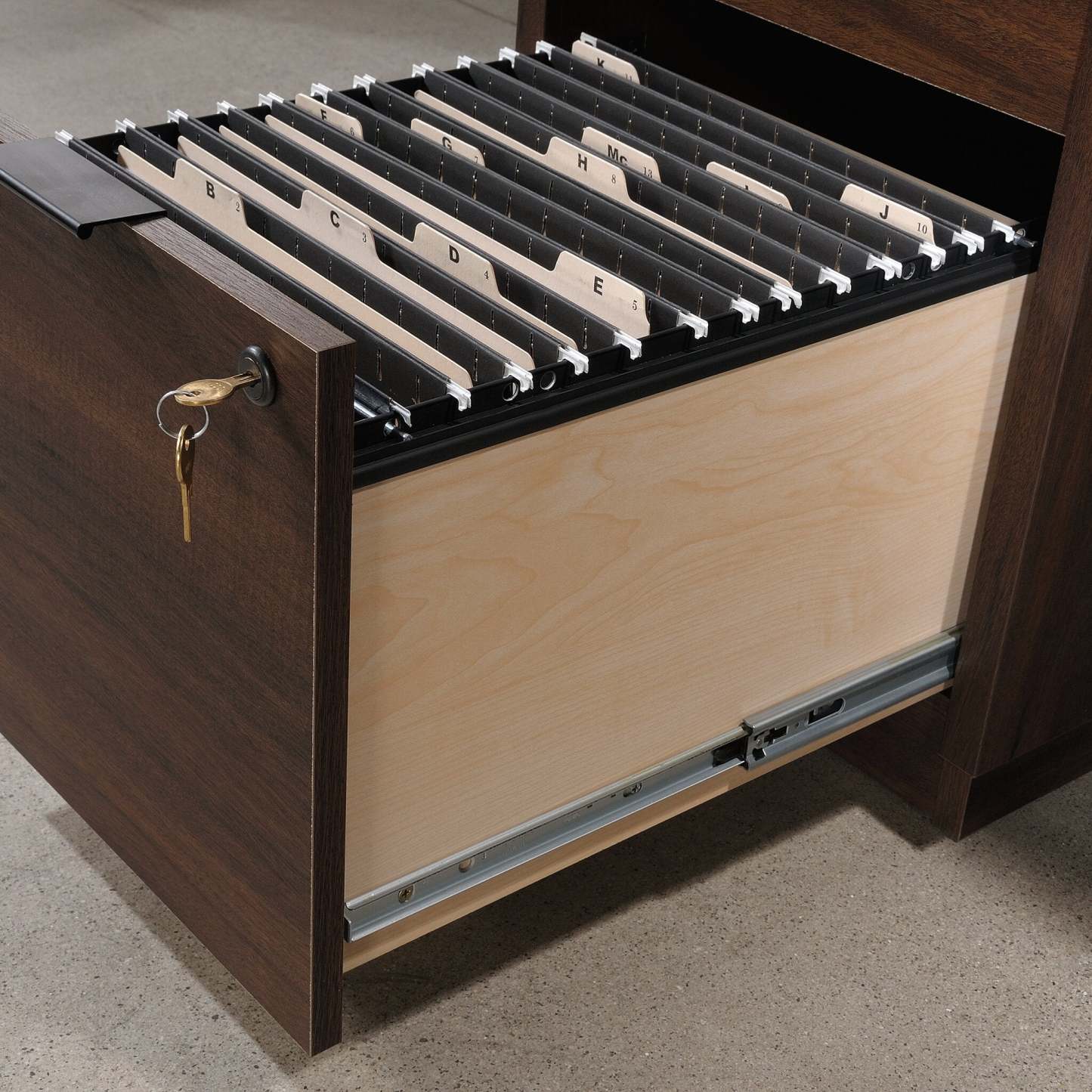 Bureau bahut Palo Alto de 71,18 po de qualité commerciale à 6 tiroirs - acajou