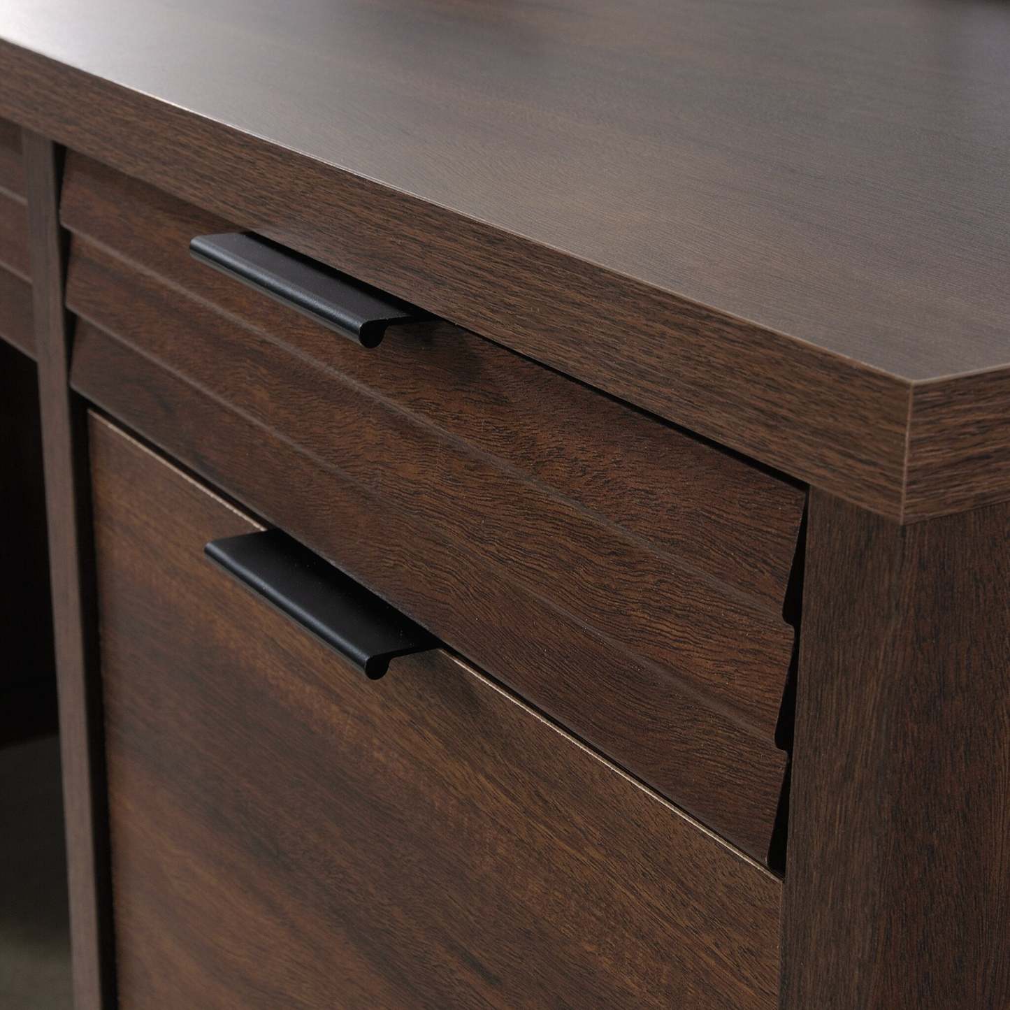 Bureau bahut Palo Alto de 71,18 po de qualité commerciale à 6 tiroirs - acajou