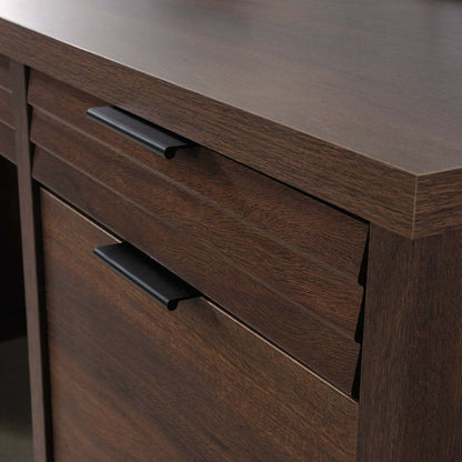 Bureau bahut Palo Alto de 71,18 po de qualité commerciale à 6 tiroirs - acajou