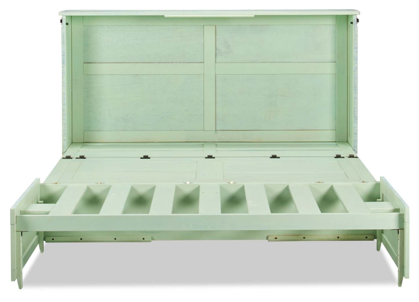 Lit armoire Parker avec matelas en mousse à mémoire de forme, Seafoam - Queen Size | Armoire-lit Parker avec matelas en mousse à mémoire de forme, écume de mer - format grand lit
