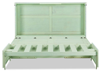 Lit armoire Parker avec matelas en mousse à mémoire de forme, Seafoam - Queen Size | Armoire-lit Parker avec matelas en mousse à mémoire de forme, écume de mer - format grand lit