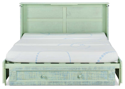 Lit armoire Parker avec matelas en mousse à mémoire de forme, Seafoam - Queen Size | Armoire-lit Parker avec matelas en mousse à mémoire de forme, écume de mer - format grand lit